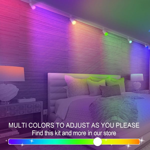 Bravsekai RGB LED Track Lighting Kit Modern White 10W-3