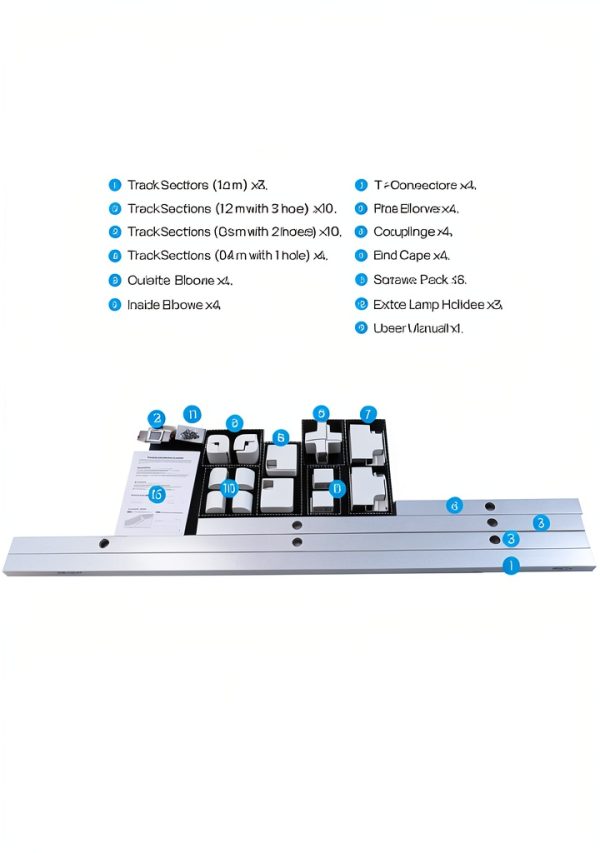 ASAHOM Track Mount Kit Outdoor Lights PVC Modular Design-6