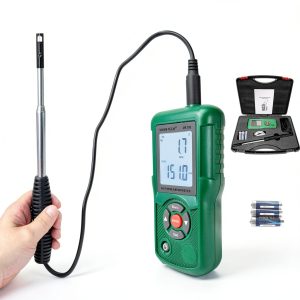 VIVANTECH Wind Speed Gauge Flow Meter Display Slim Probe AA Powered-0