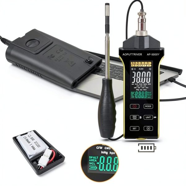 AOPUTTRIVER 3-in-1 Digital Anemometer with Retractable Sensor and LCD-2