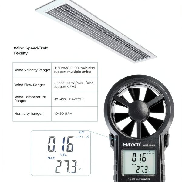 Elitech US-ANE-200W Bluetooth Wind Gauge with LCD and USB Export-5