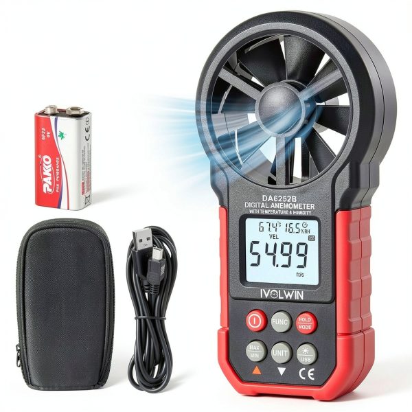 Wind Speed Gauge IVOLWIN DA6252B Multi‑Parameter Sensor USB Upload-0