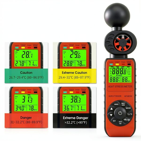 AOPUTTRIVER Wet Bulb Globe Thermometer Anemometer AP-881W LCD Display-4